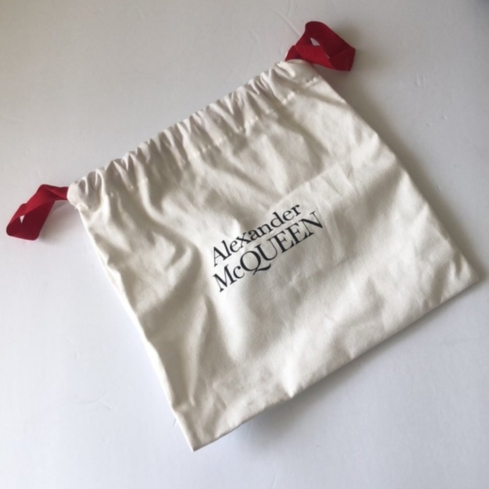 Alexander McQueen Drawstring Dust bag Travel Slipper Small White 9" x 9"
